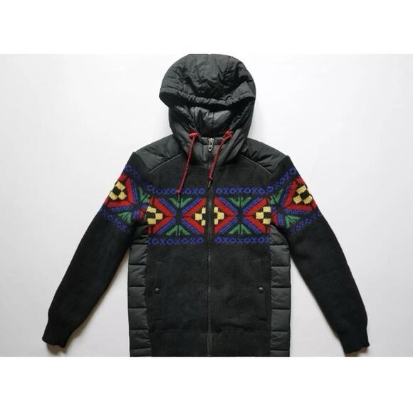 Polo Ralph Lauren Sweater Hooded Fair Isle Nordic Ski Jacket Wool Holiday Sz M - Picture 1 of 14